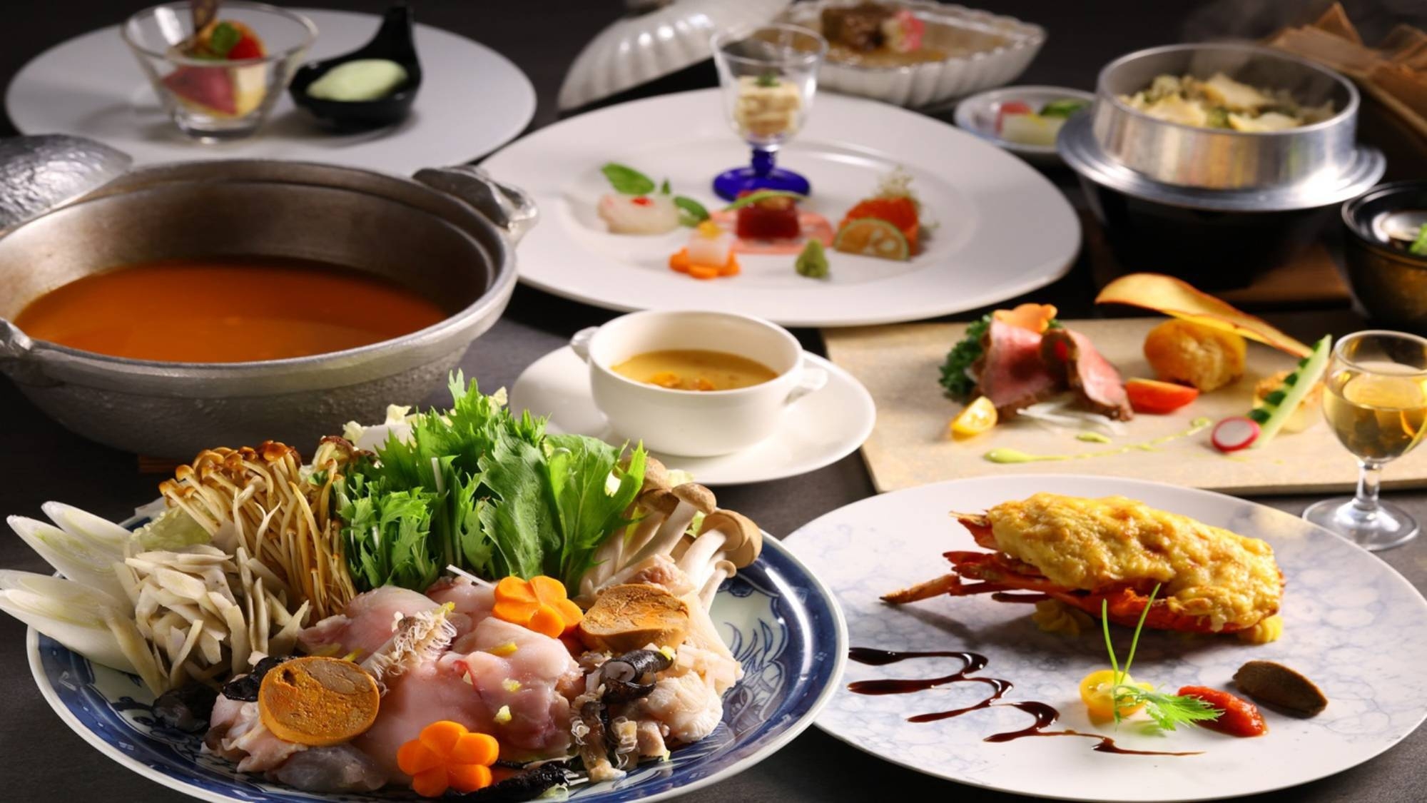 【かに食べ放題／特別会席】茨城の冬グルメ満喫！『あんこう鍋』と『常陸牛』豪華食材を使用した会席プラン