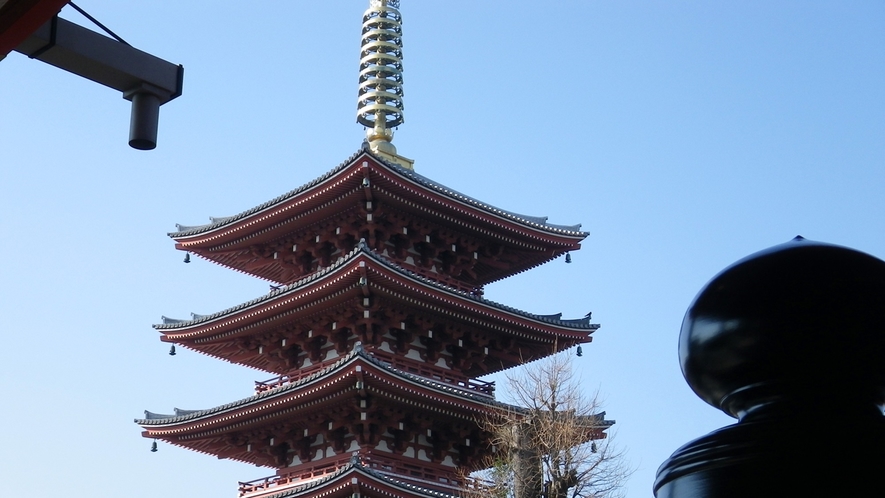*浅草寺/日本で最も有名な五重塔のひとつ、浅草の五重塔