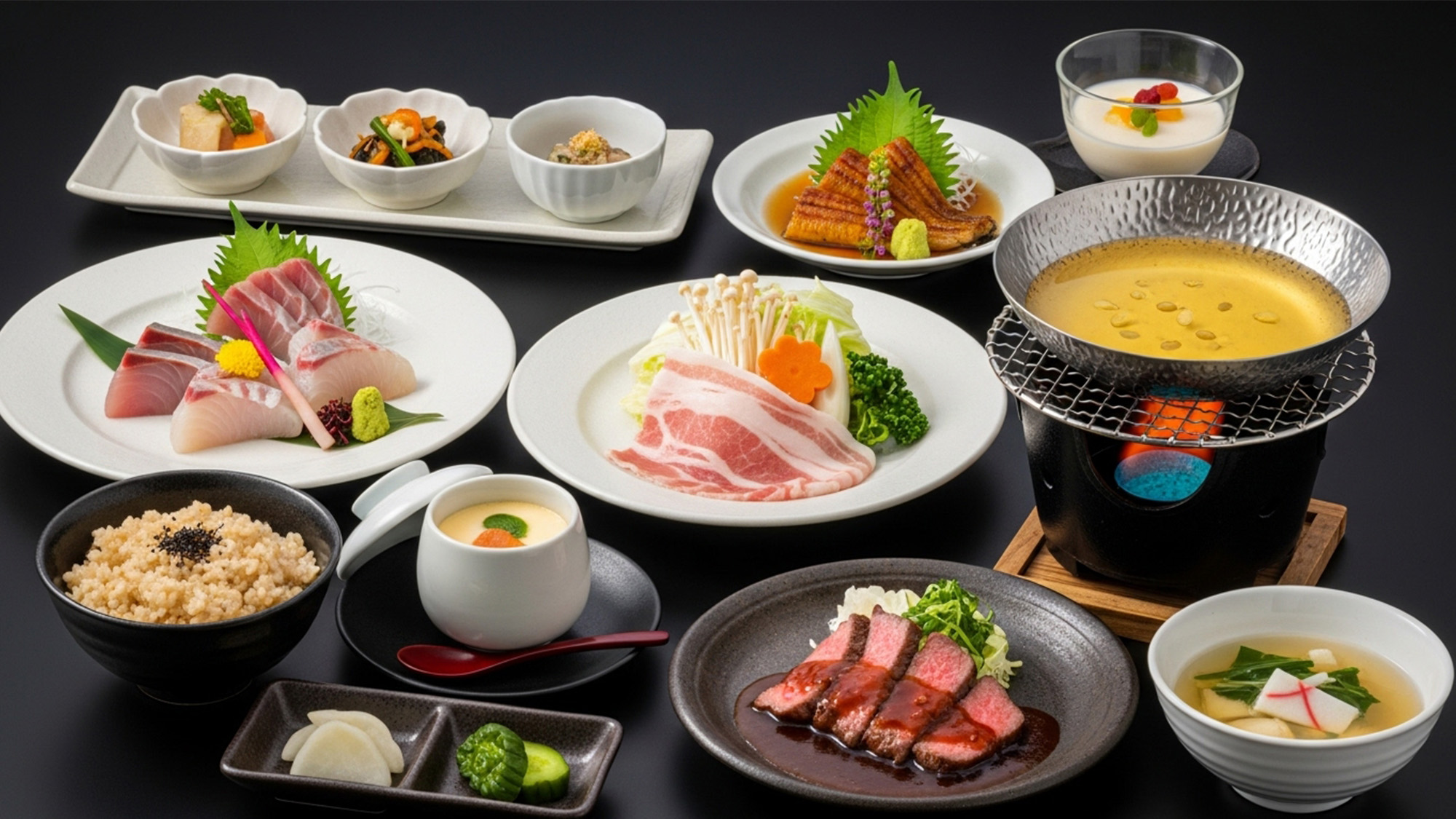 【和洋会席】奥出雲ポークは肉質がきめ細かく、ジューシーで、脂肪は白くてあっさり！（一例）