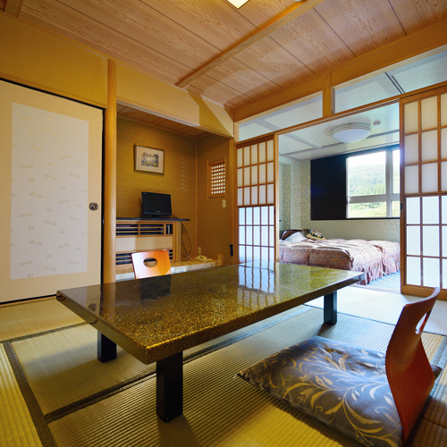 ■Japanese-Western room (example)/A room where you can enjoy the best of both Japanese and Western styles. Enjoy a good night's sleep in a clean, well-furnished bed.