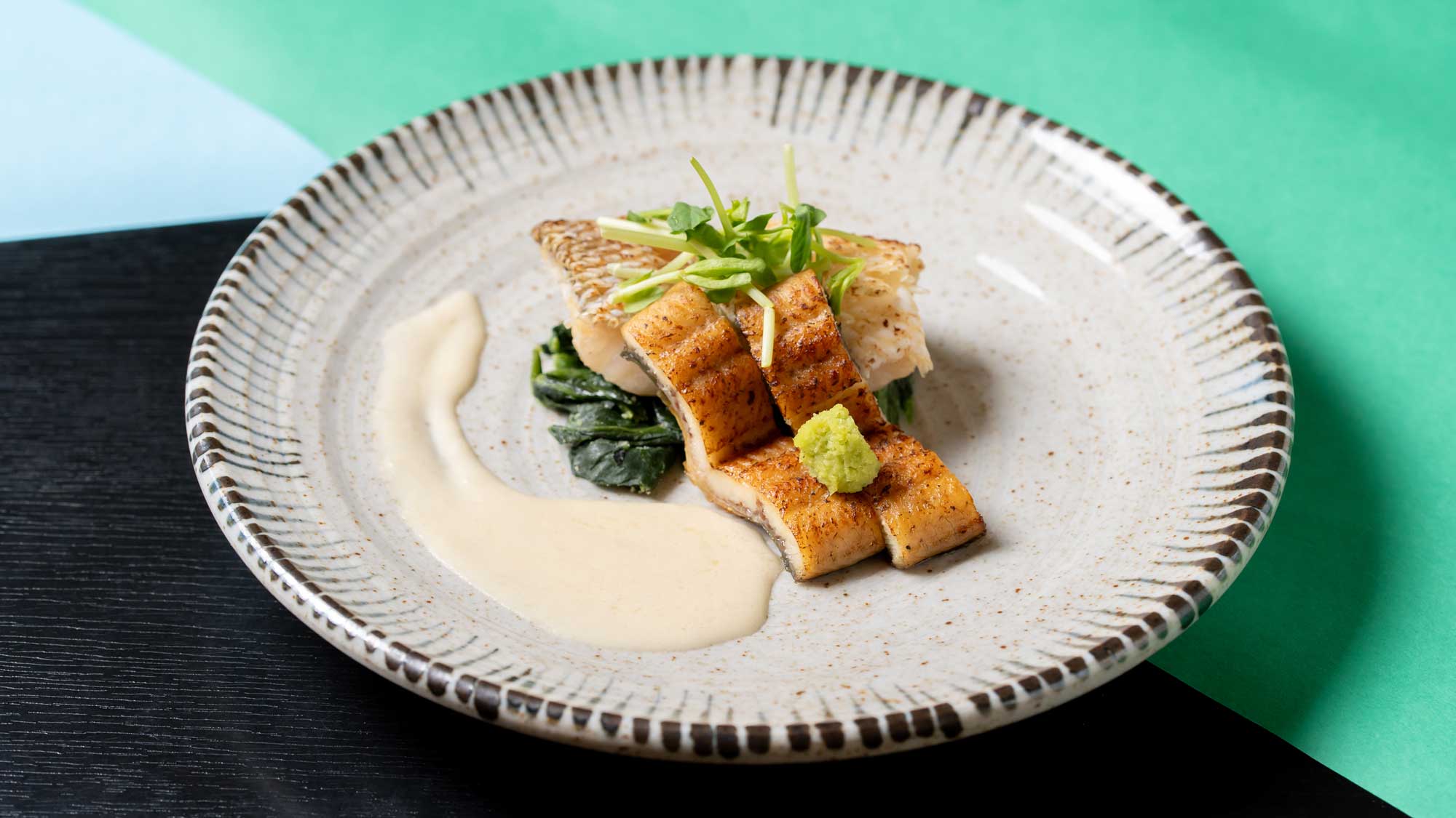 夏期間：6月～8月　魚料理｜甘鯛の鱗焼きと鰻の白焼き