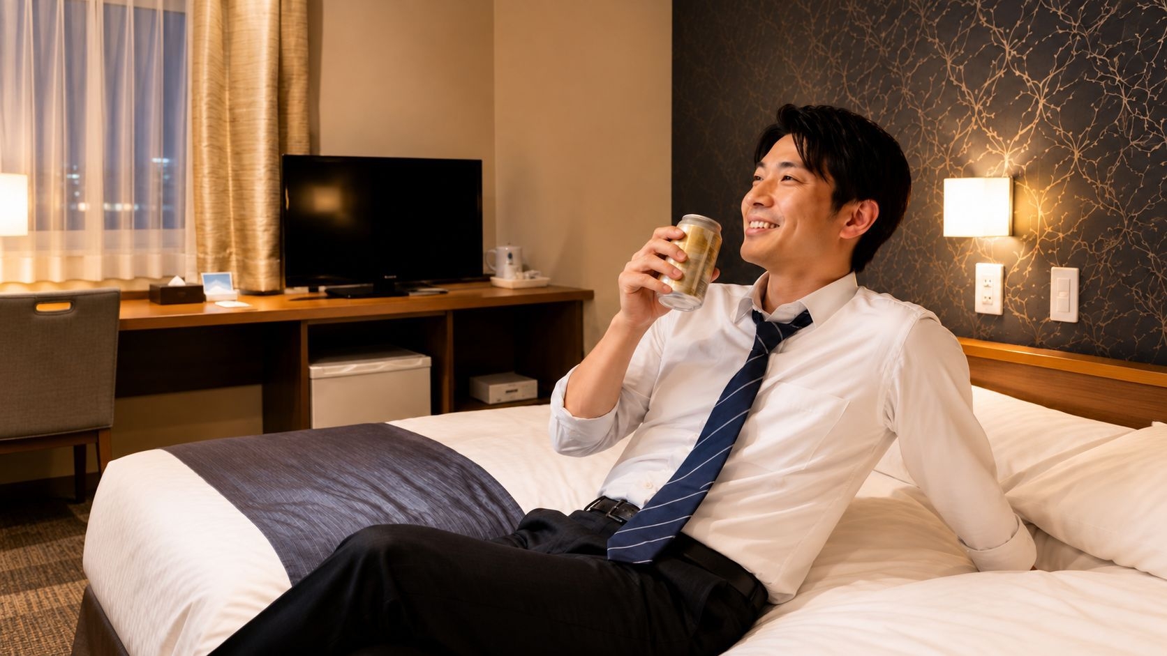 【キリッと冷えた缶ビール＋静岡茶（ペットボトル）】 セットでプレゼント｜無料朝食付