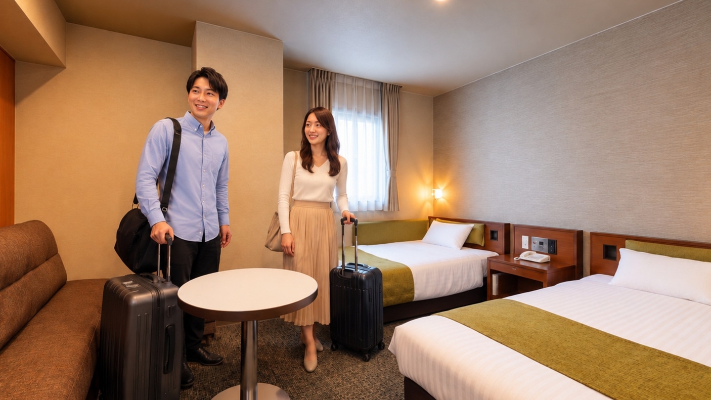 【直前割タイムセール】お部屋は当館におまかせ！充実のアメニティコーナー ＜1室2名利用＞｜無料朝食付