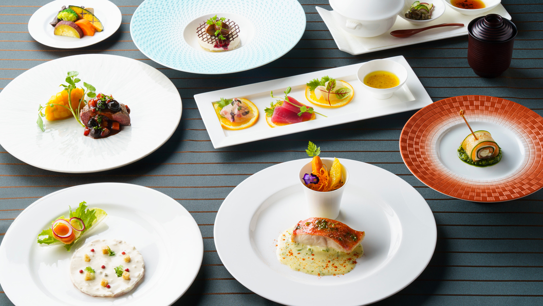 【夕食】食で旅する伊豆半島、和洋折衷コース“Shiranami(白波)”の料理例