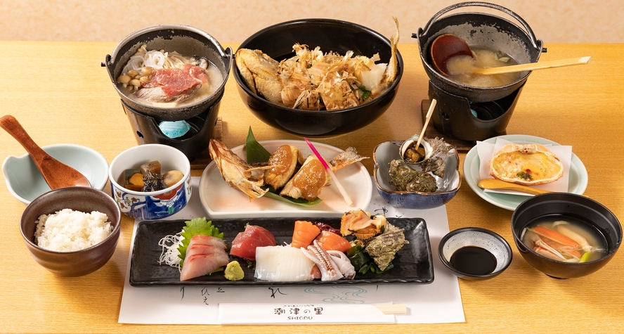 *【料理一例】新鮮な日本海の海の幸を中心とした和食（内容は仕入れにより変わる場合がございます。