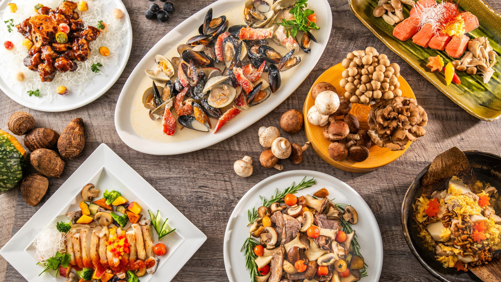 【秋季ビュッフェ】秋田や田沢湖の旬の食材を、和・洋・中でご堪能頂けるビュッフェ