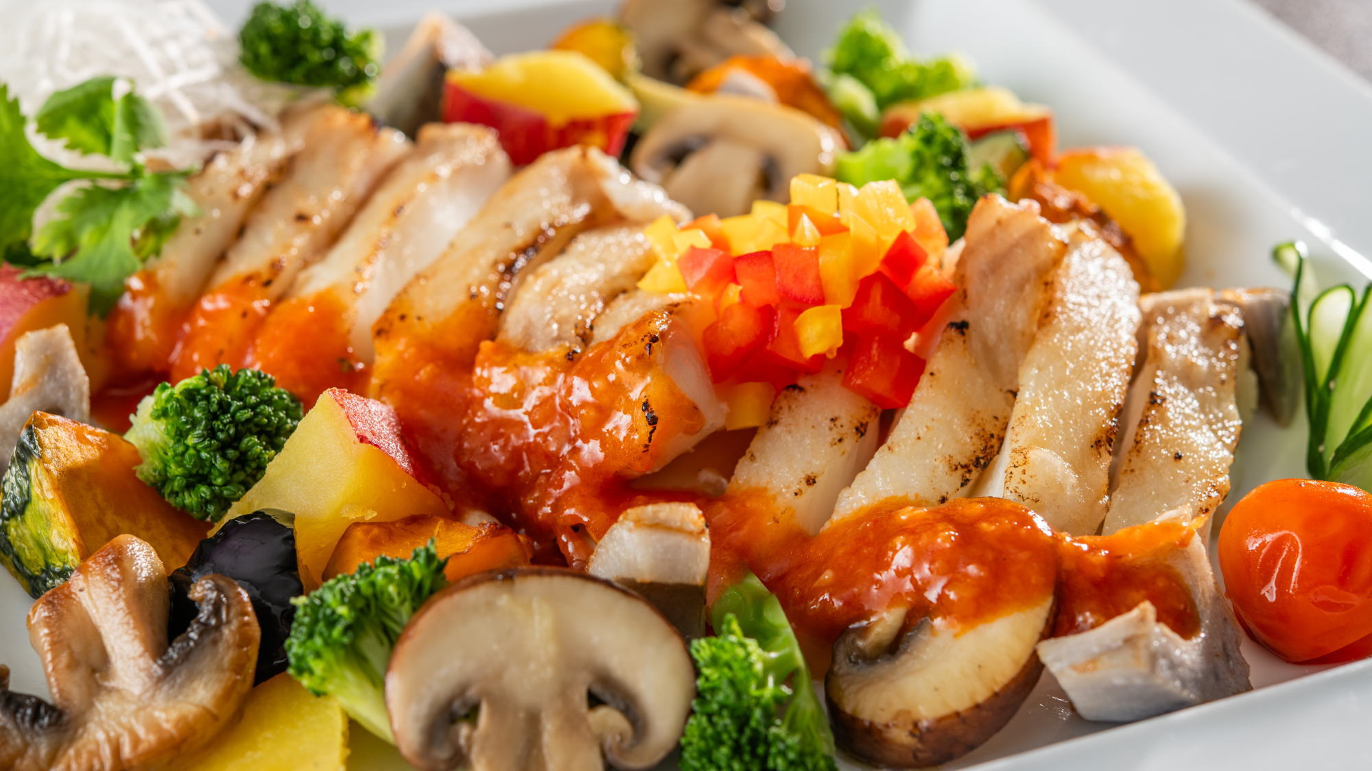 【秋メニュー】白身魚のスパイシーソース