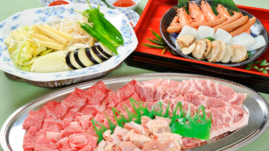 *【BBQ料理（一例）】ご好評のお肉に海鮮、お野菜のバーベキュー♪