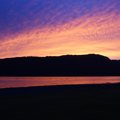 十和田湖の夕焼け