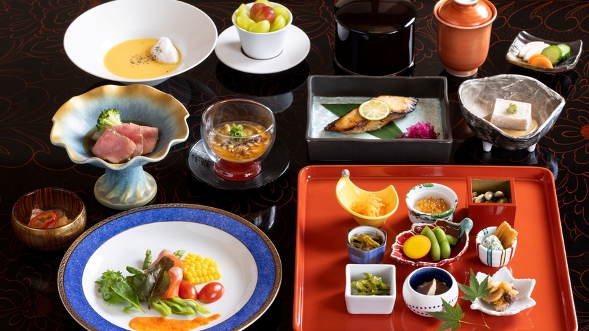 【一人旅2食付】お部屋食でいただく新和食　無料の源泉かけ流し貸切風呂で気ままにおひとりさまを満喫