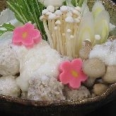 【つみれ雲海鍋プラン】栃木地鶏“美しゃも”使用！山芋とろーり！出汁まで旨い！上会津屋オリジナル鍋