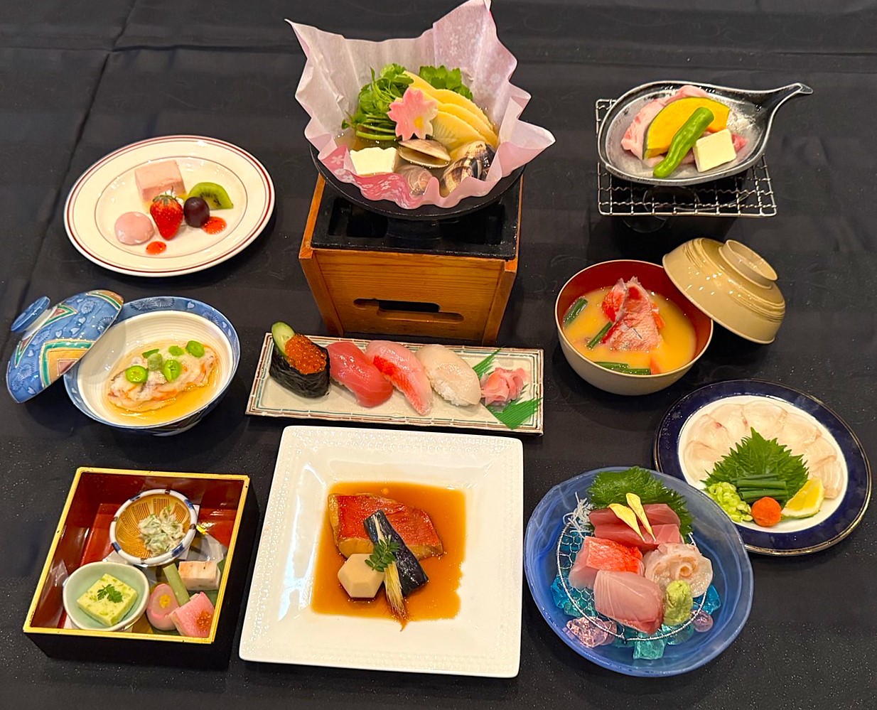 料理長こだわりの季節の会席〜（4月特別料理：銚子産金目鯛+飯岡産蛤の特別プラン）