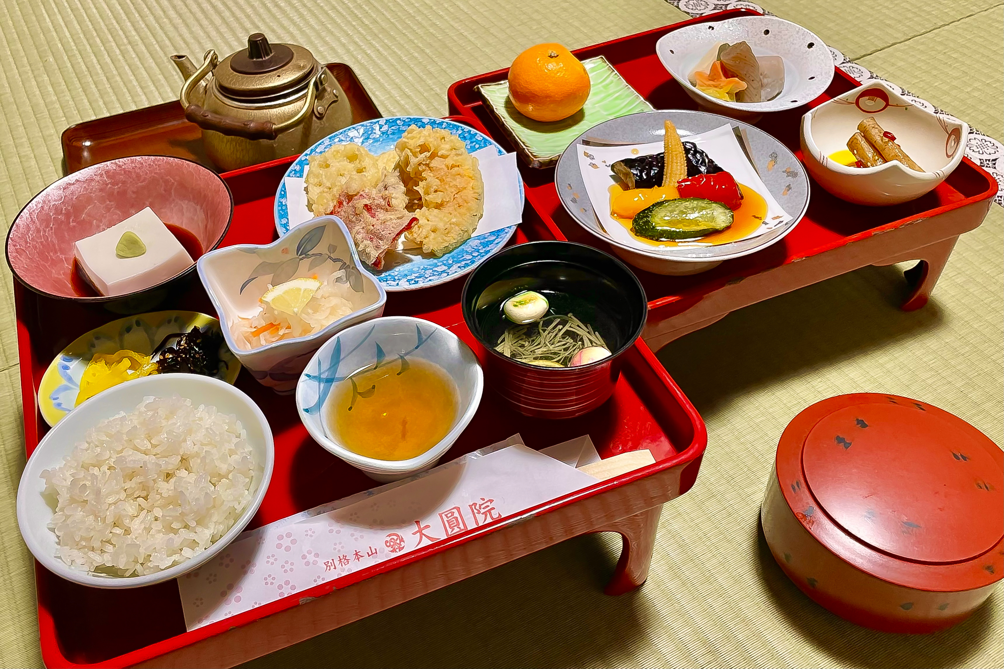 夕食一例（精進料理）