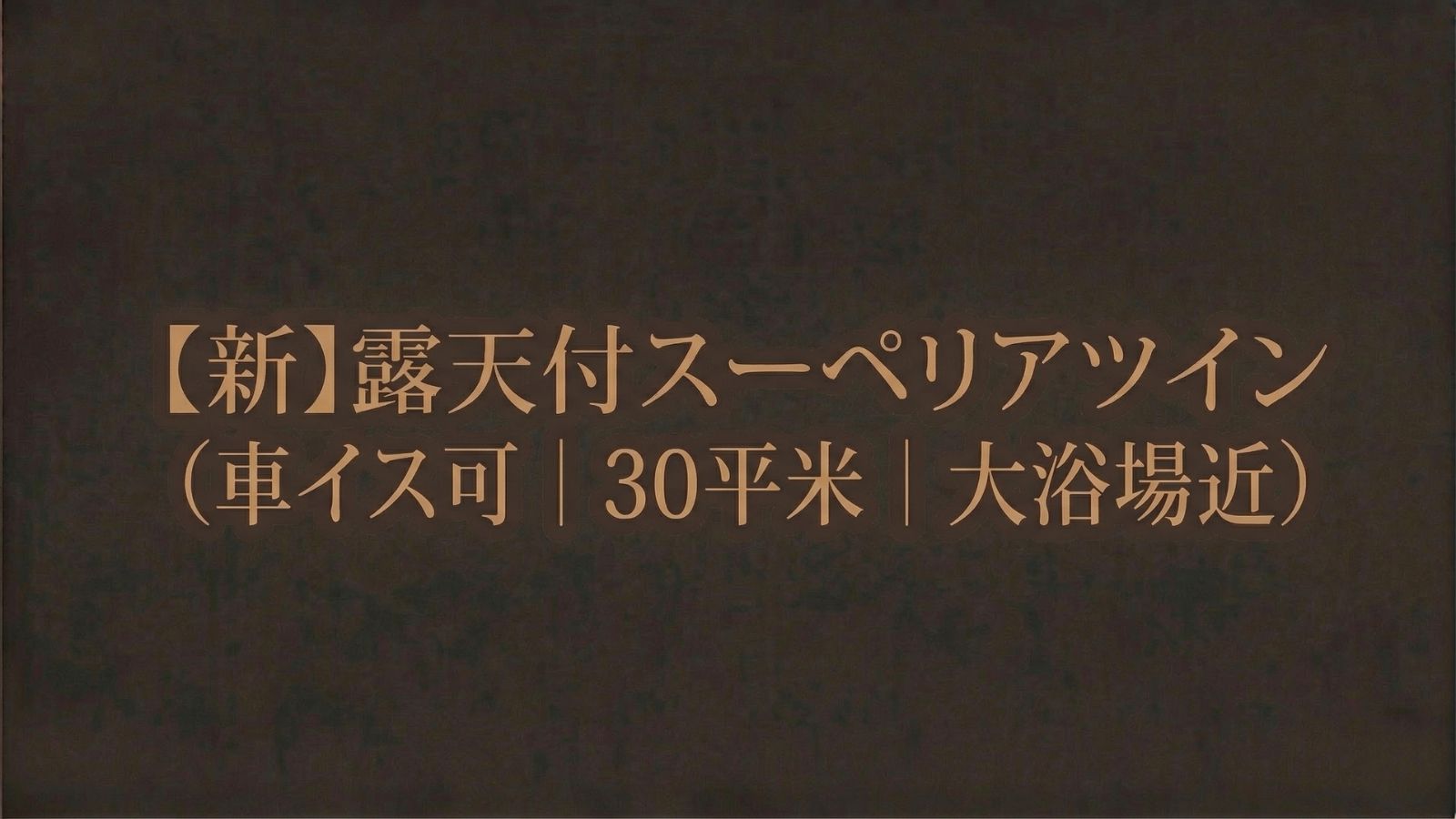 【新】露天付スーペリアツイン（車イス可／３０平米／大浴場近）