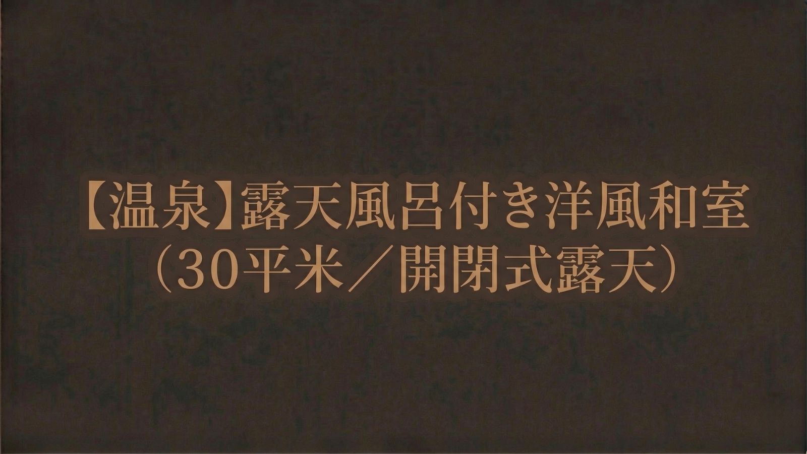 【温泉】露天風呂付き洋風和室（３０平米／開閉式露天）