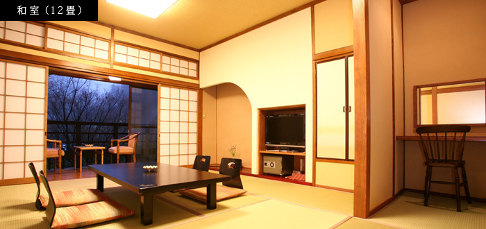 [Special room Rindo no Ma] 12 tatami mat Japanese-style room, unit bath, 2 flat-screen TVs, floor heating