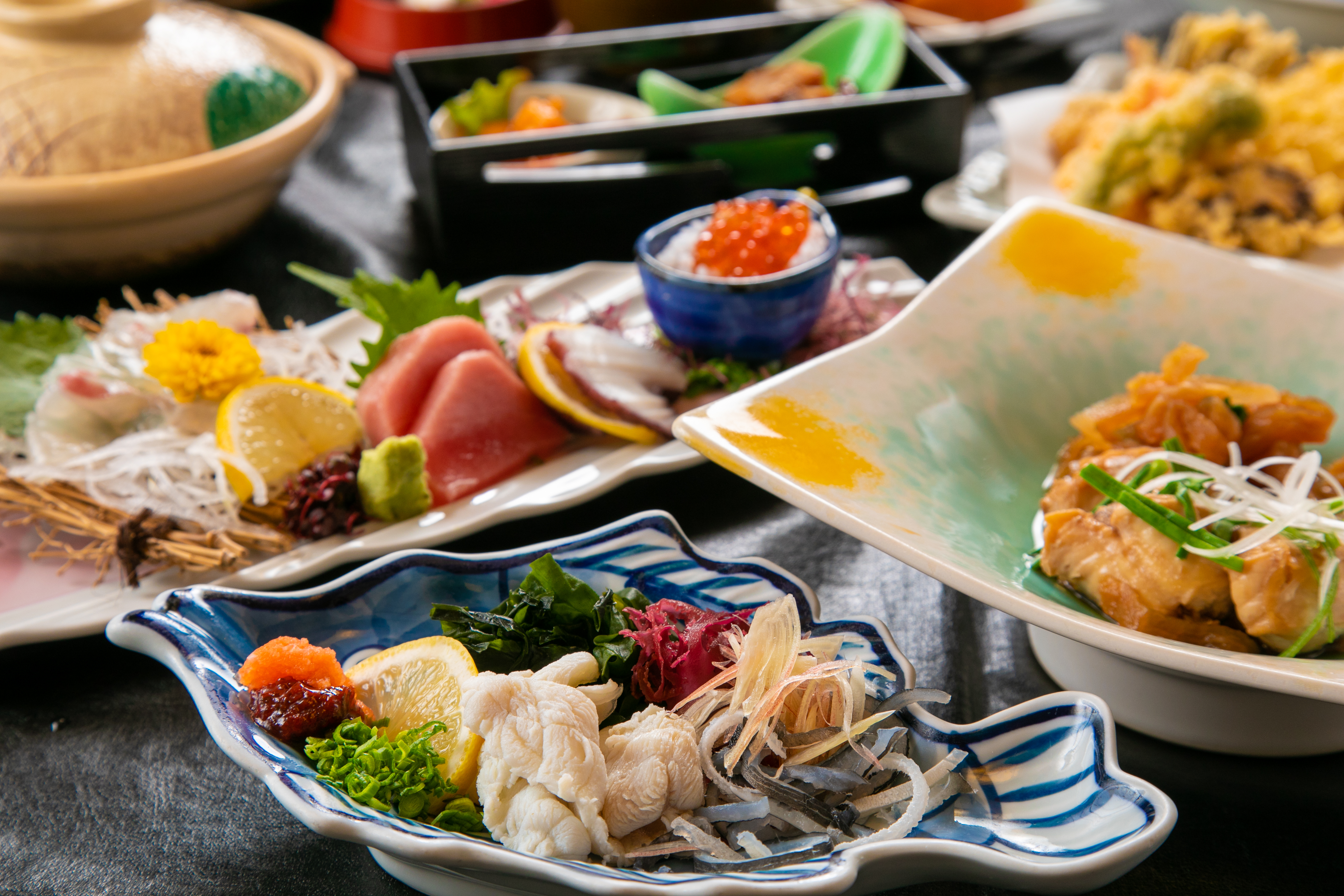 ご夕食(ふぐの湯引き・がね炊き)