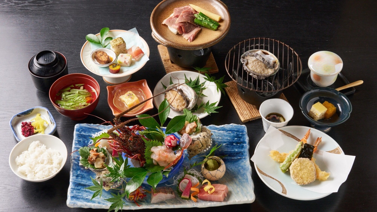 【5％OFF】【楽天スーパーSALE】【あわび踊り焼き】伊勢海老＆あわび＆牛ロースプラン♪