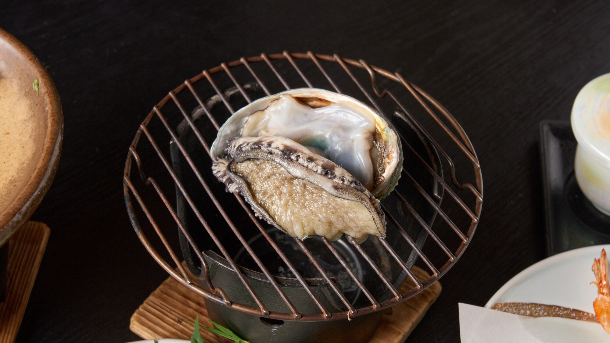 【夕食】あわびの踊焼き