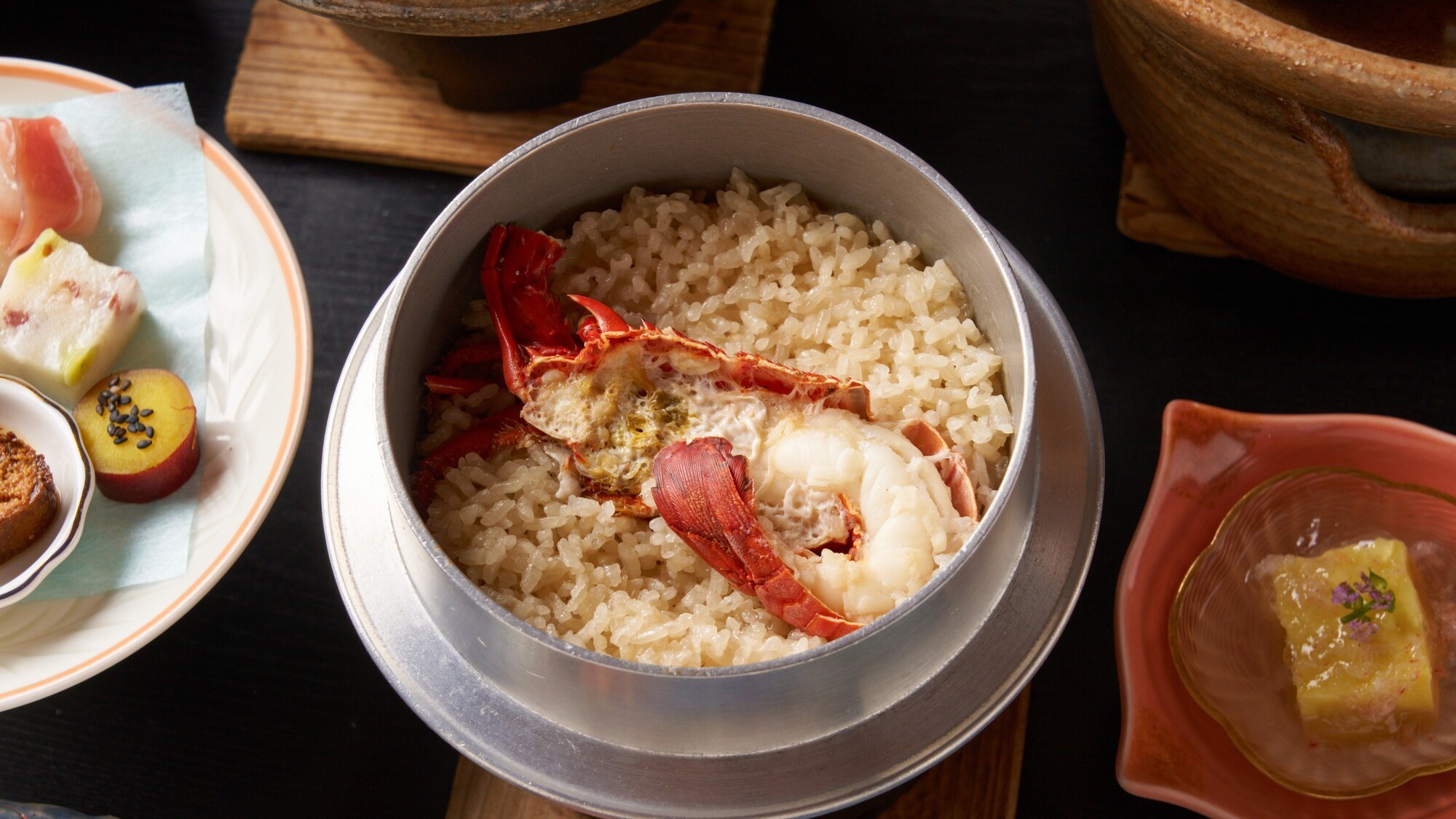 【夕食】伊勢海老釜飯