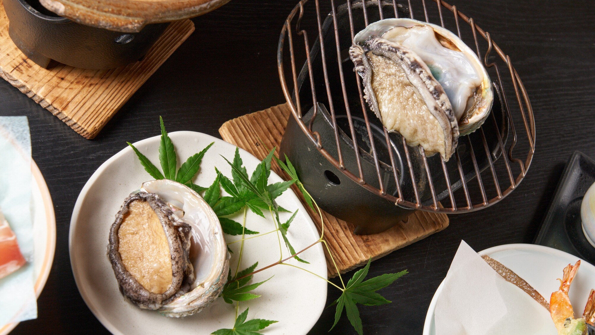 【夕食】あわびの踊焼き