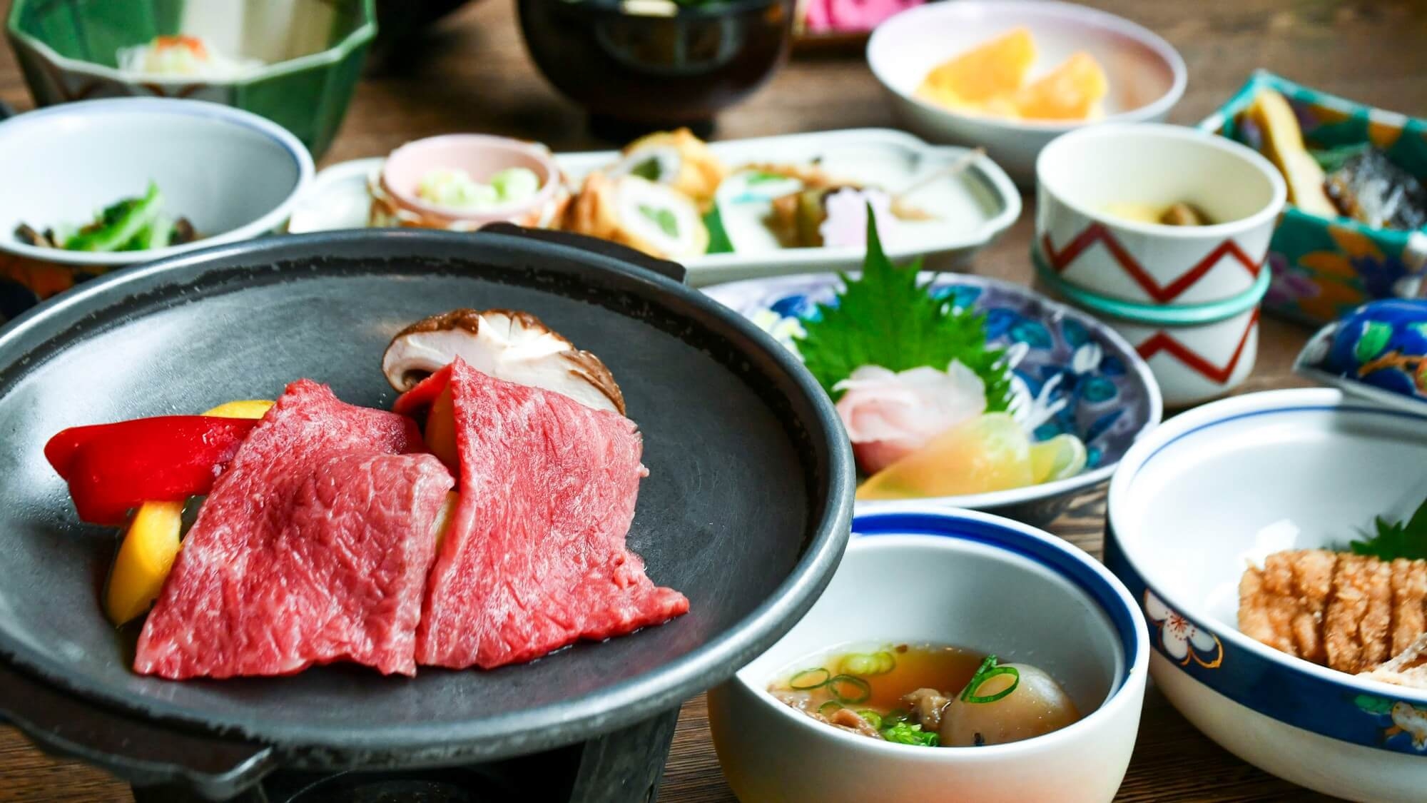 【スタンダード2食】迷ったらコレ！米沢牛陶板焼き郷土会席「吾妻膳」と白布温泉の湯！心安らぐ癒し旅
