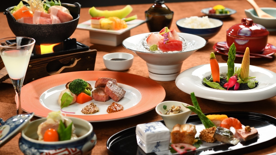 【夕食一例】ふくしまの地物素材や季節を愉しめる会席料理