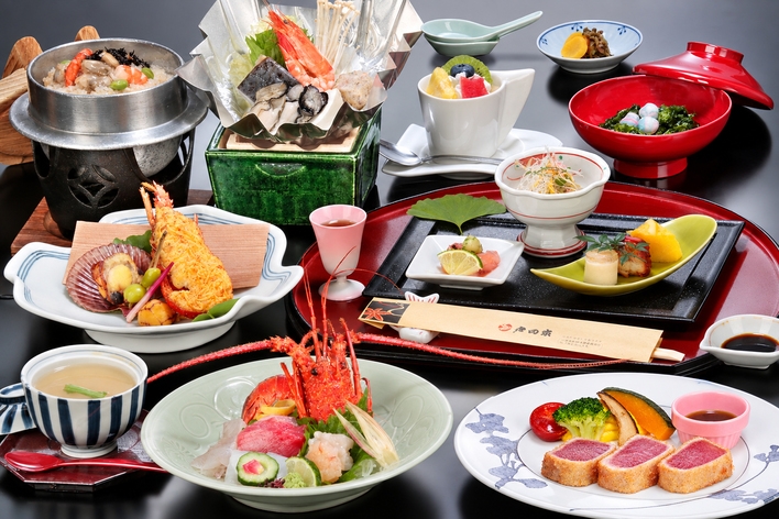 《夕食｜個室宴会場》漁火会席｜伊勢海老・鳥羽鰆・牡蠣を味わう｜忘新年会におすすめ