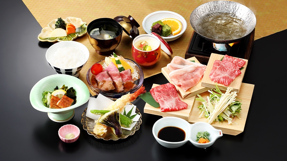 【楽天月末セール】選べる御膳 黒毛和牛＆ラムステーキ 又は 黒毛和牛＆ピーチポークしゃぶしゃぶ5月　