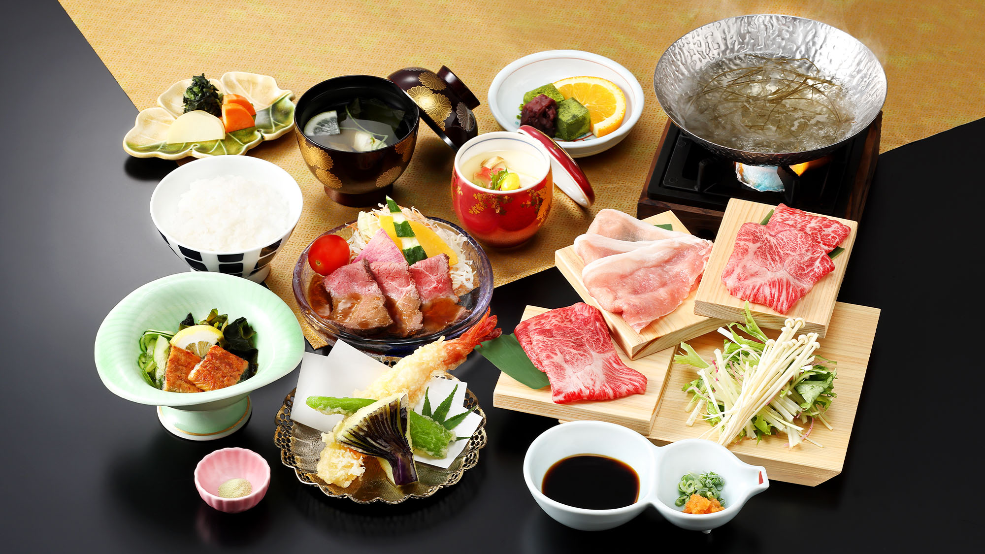 黒毛和牛＆ピーチポークしゃぶしゃぶ御膳