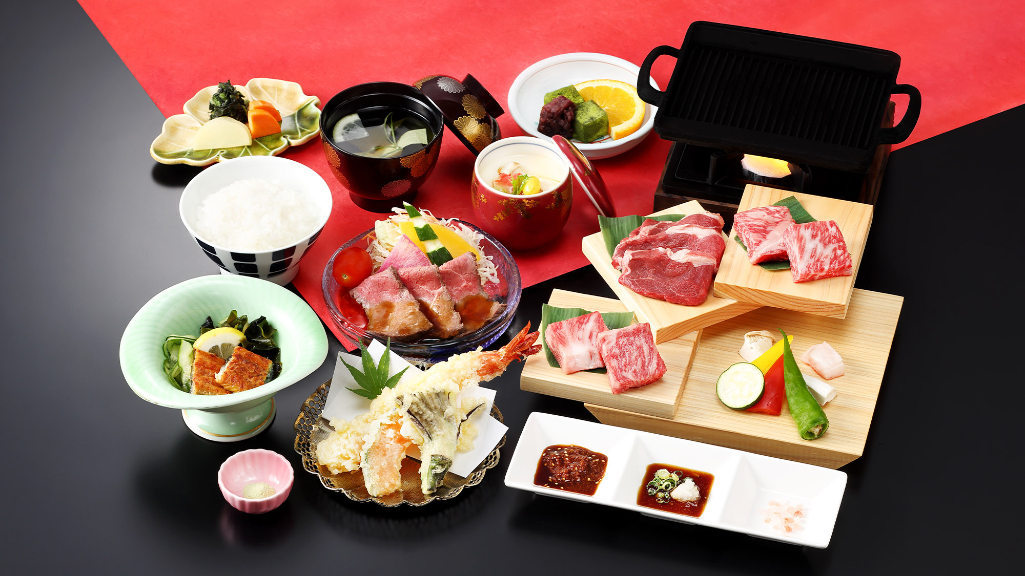 黒毛和牛＆ラムステーキ御膳