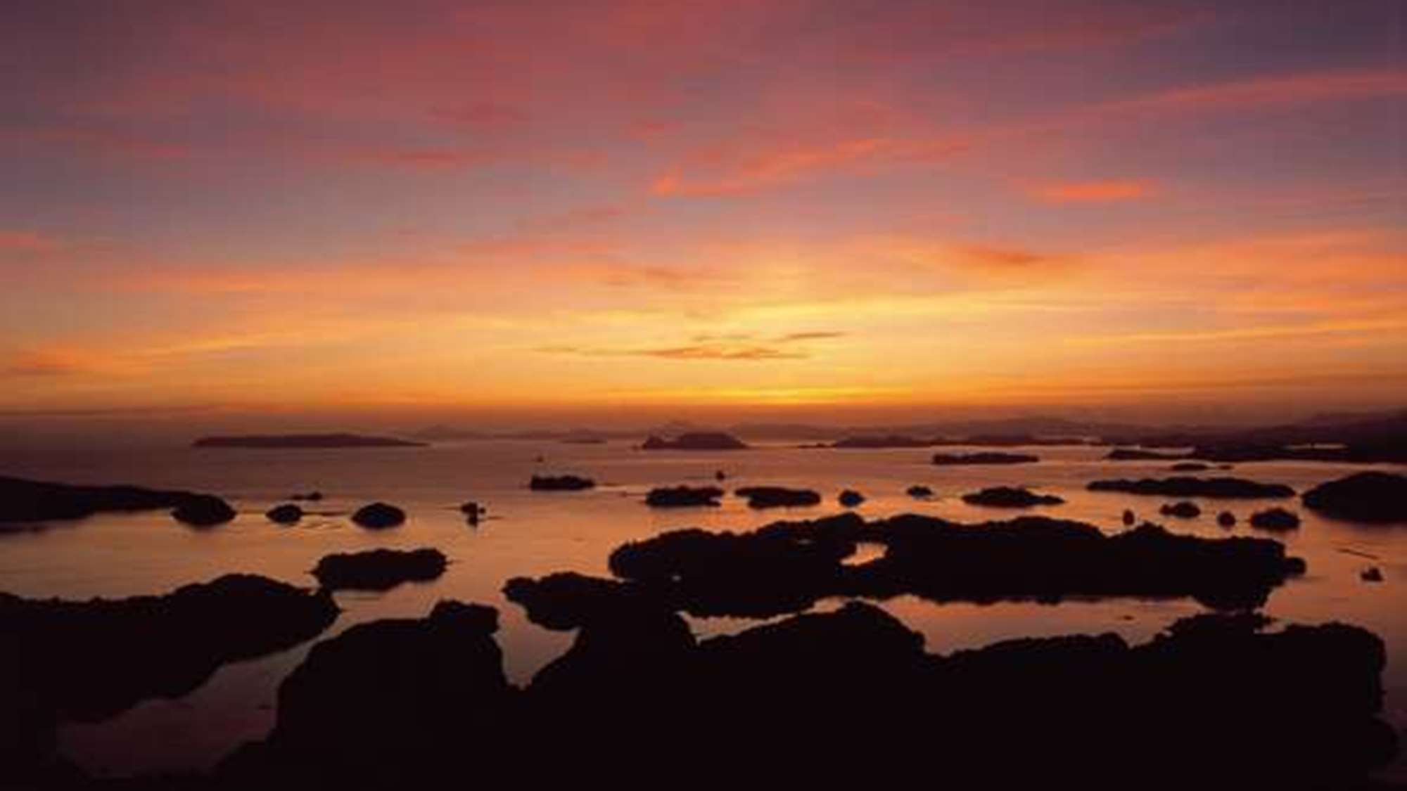 【西海国立公園 九十九島｜西海パールシーリゾート】絶景、九十九島の夕日