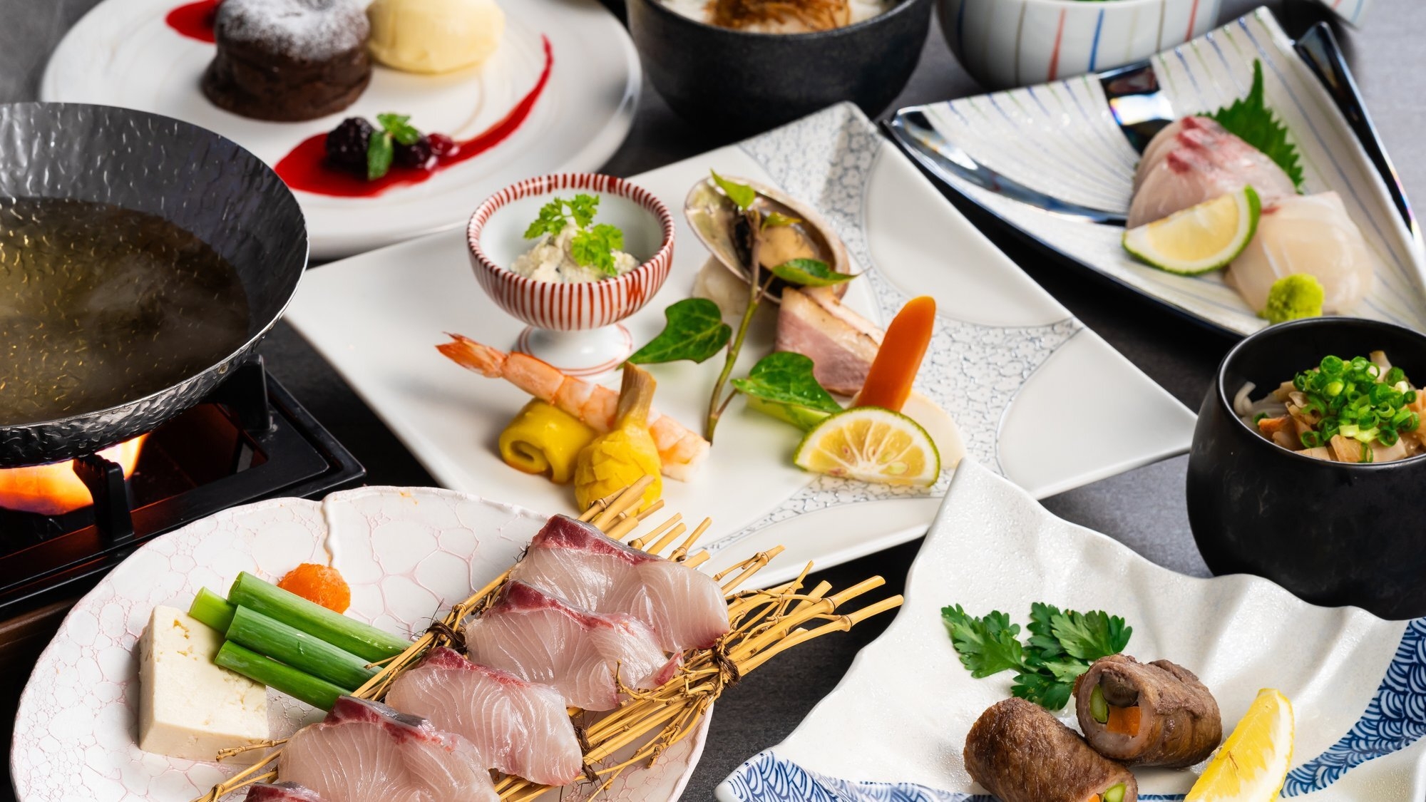 【かに食べ放題／熊八会席】 かぼすブリのしゃぶ鍋を堪能する贅沢な和会席【2食付】