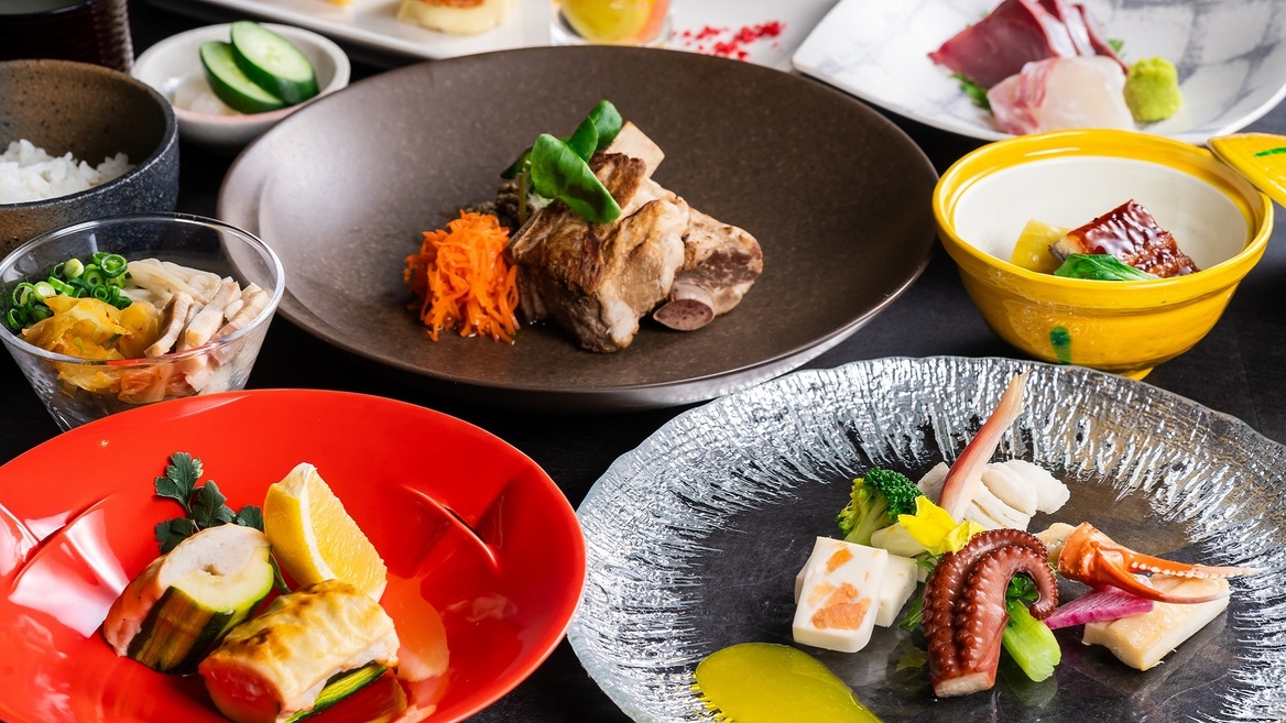【2食付/熊八会席】別府冷麺と夏の涼を楽しむ和洋会席