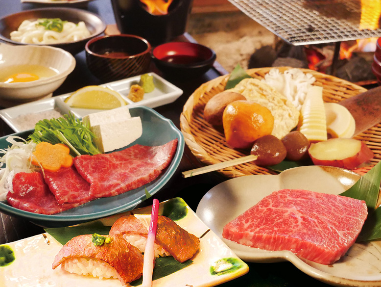 【贅沢和牛ランチ日帰りプラン】A5プレミアム能登牛づくし炭火焼き＆客室5時間【貸切風呂50分無料】
