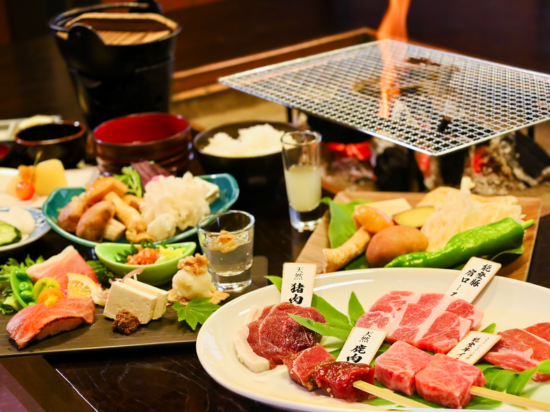 【夕食】白山いろり炭火膳~しゃくなげコース(基本プラン)~