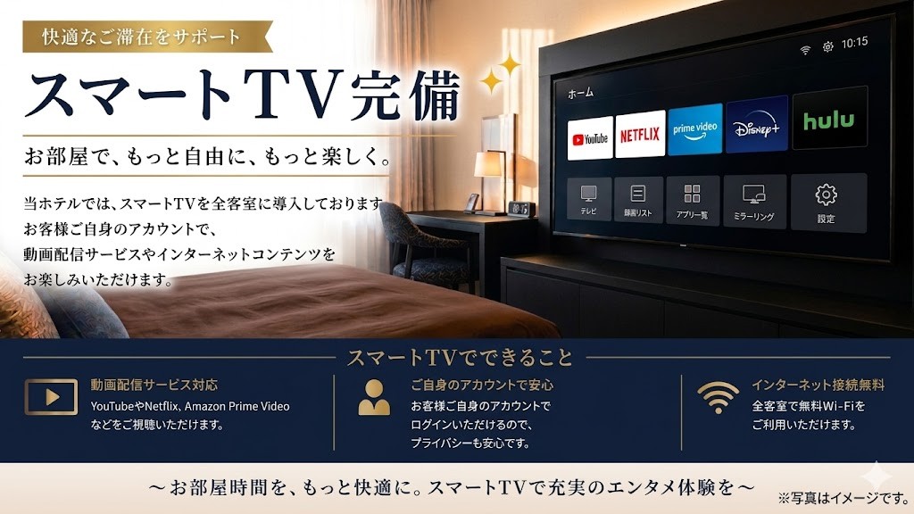 全室スマートＴＶ完備