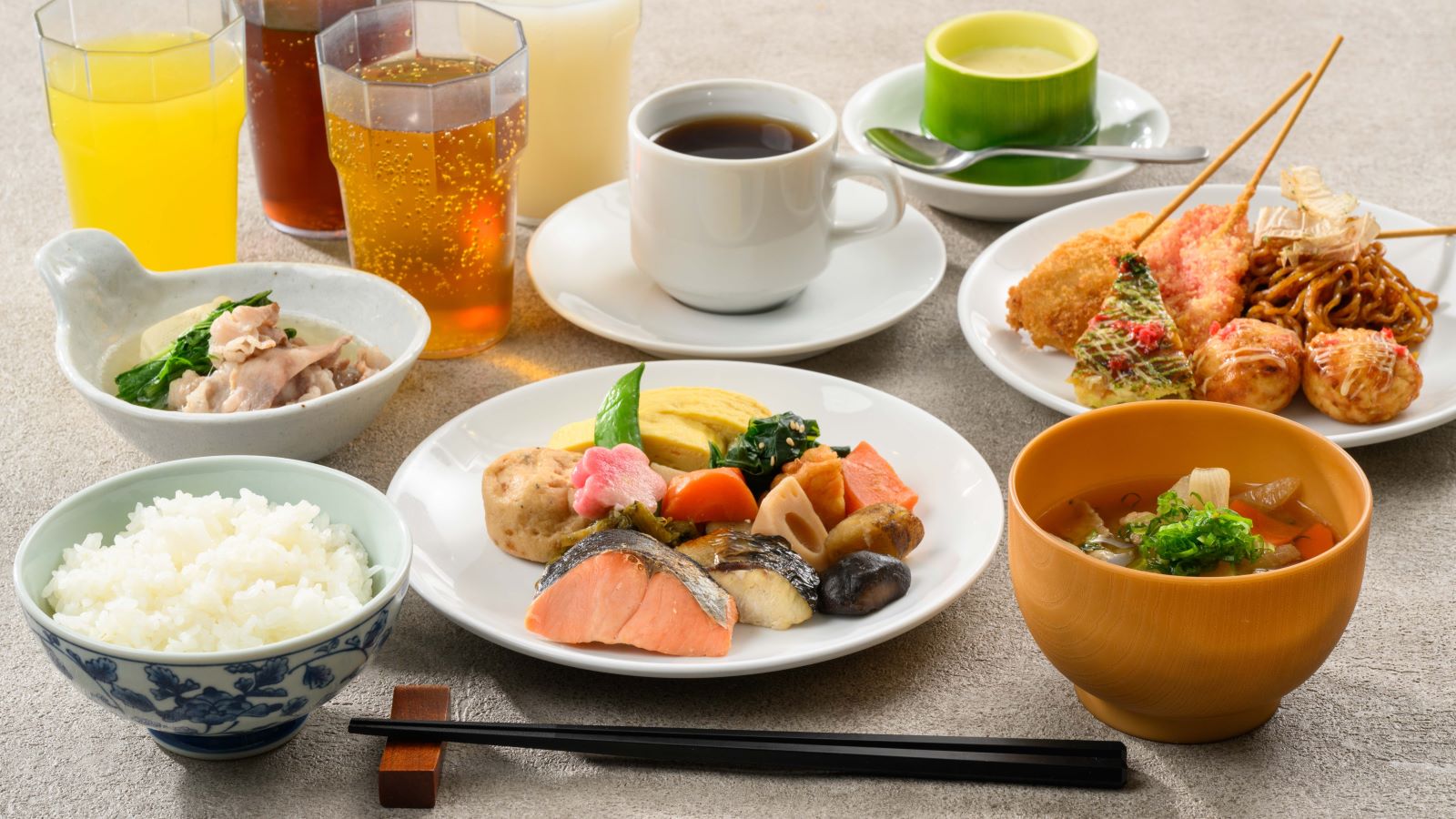【朝食バイキング】和食盛り付け一例
