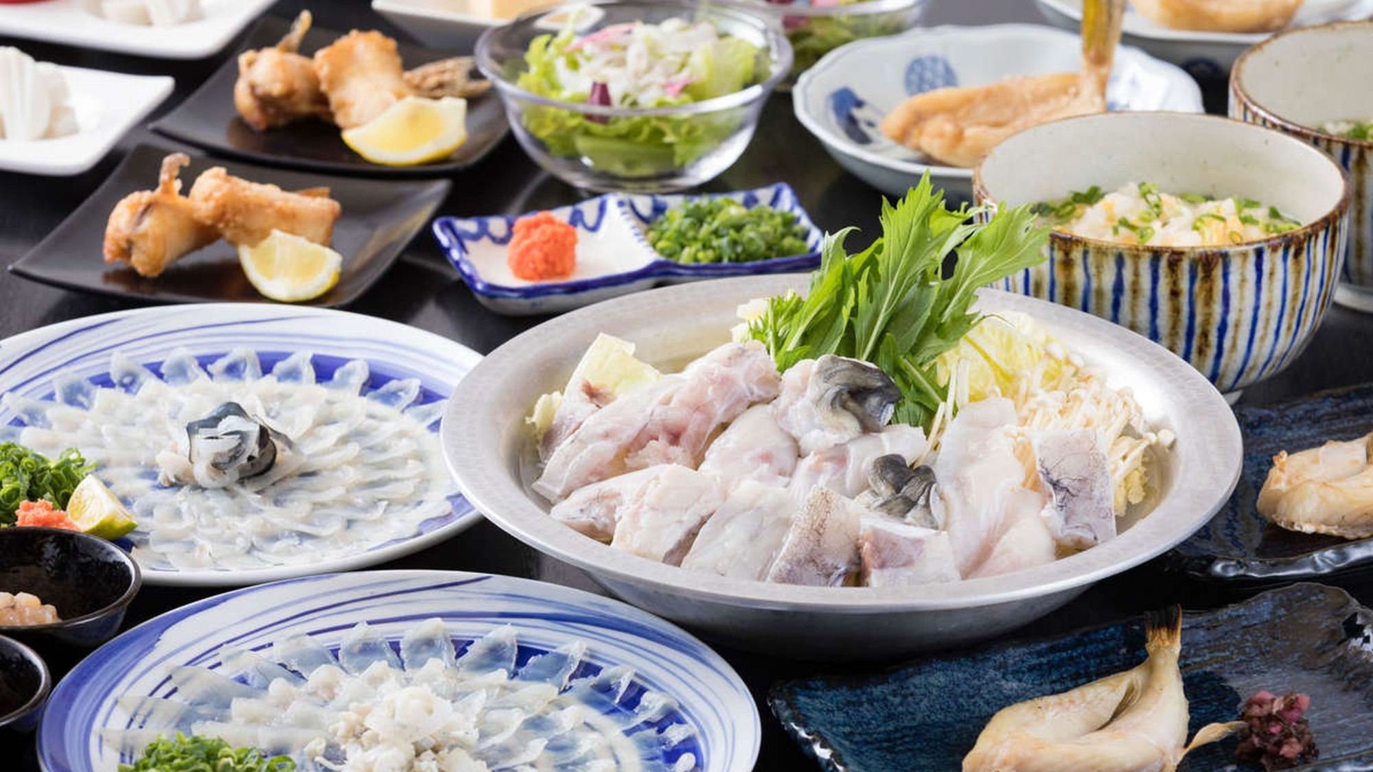 ≪2食付き≫「白子付き」贅沢ふくコース（ふく刺したっぷり通常の３．５倍）プラン♪