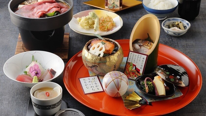 【楽天月末セール】宿泊者限定ディナー「百人一首」夕朝食付き