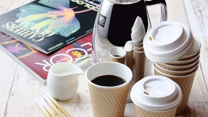 【朝食ビュッフェ】食後はテイクアウトコーヒーでくつろぎのひとときを。