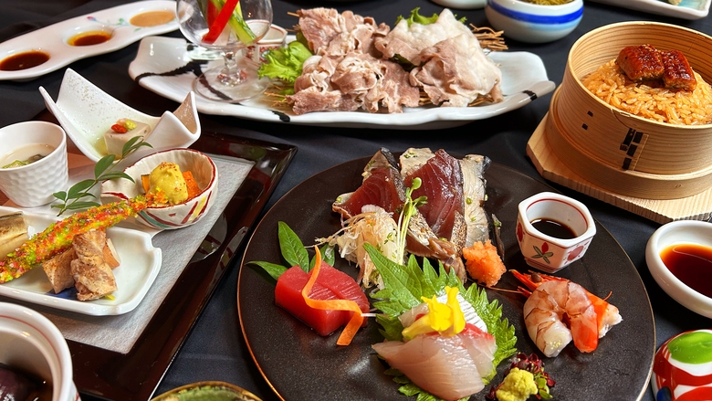 【夏季限定‐基本会席】さっぱり「黒豚冷しゃぶ」にスタミナ満点「鰻ご飯」♪薩摩の味覚をたっぷりと