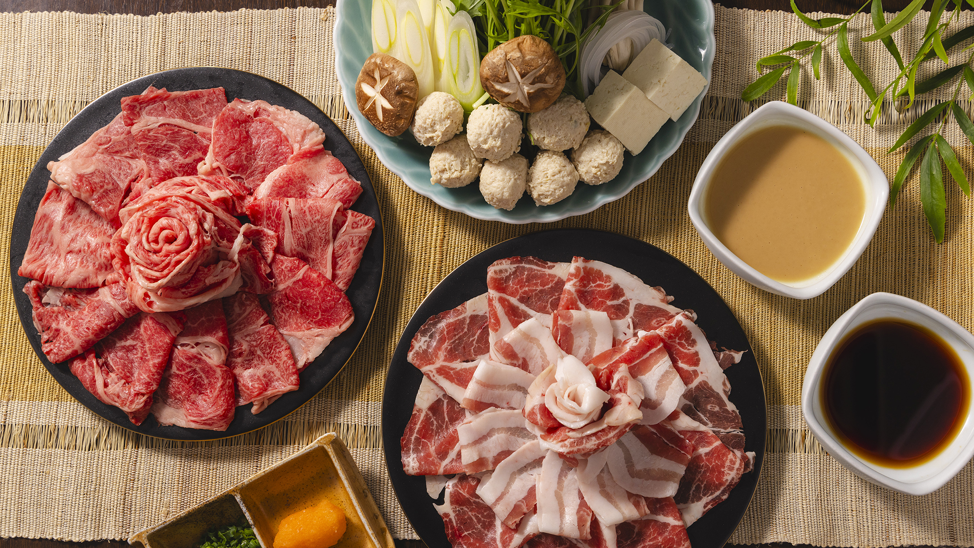 【肉三昧会席】人気No1★”薩摩”の「黒牛・黒豚・黒さつま鶏」をしゃぶしゃぶで味わう至福のひととき