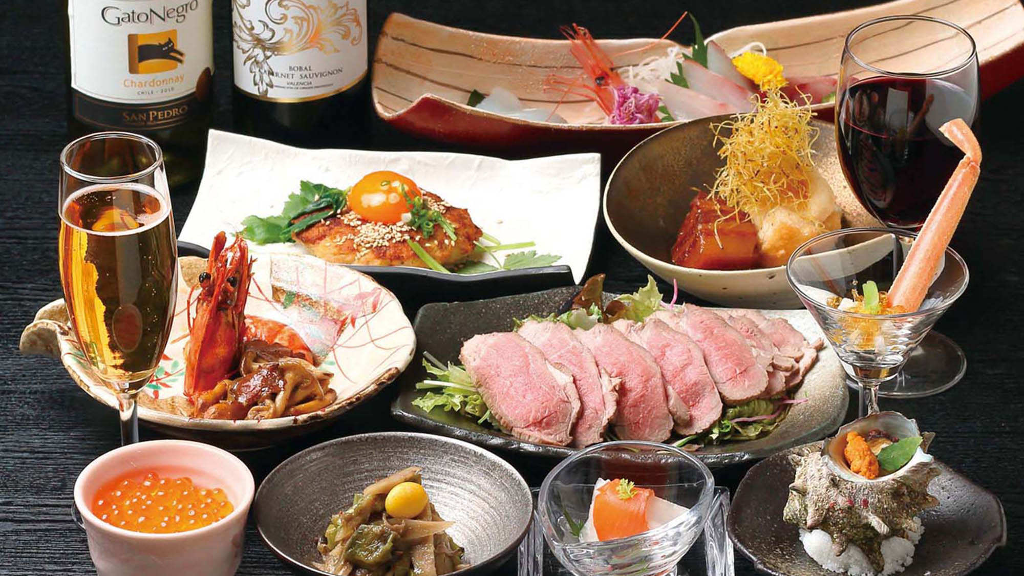 ・【夕食一例】山形食材を堪能できるお料理。締めに「ミニラーメン」もございます