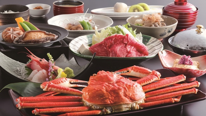 【さき楽28】◇◆本ずわい蟹会席◆◇メインはどどんとズワイ蟹♪鮑やお肉も楽しめるプランで大満足！