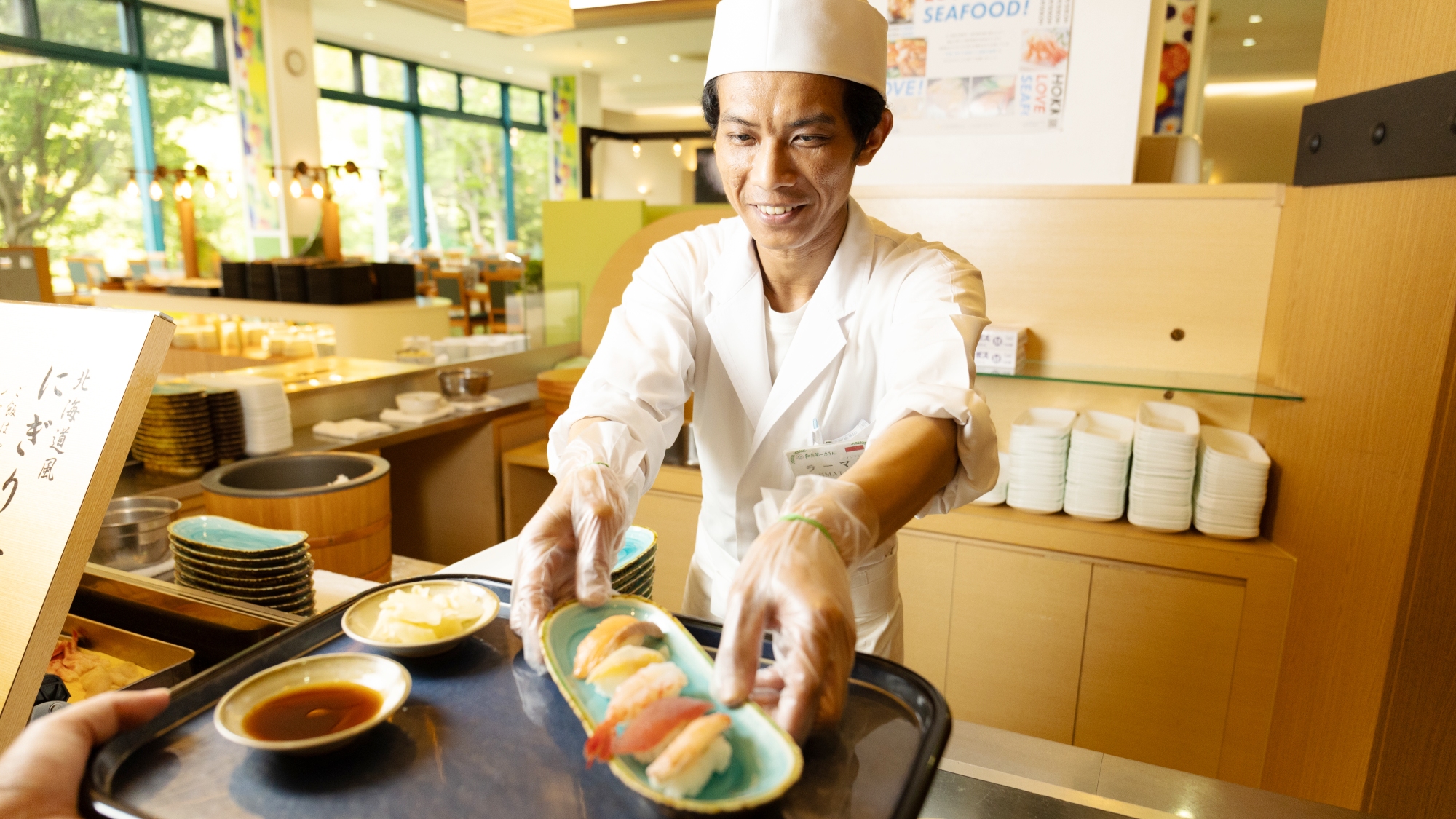 【夕食マルスコイバイキング】会場内寿司処「嘉兵衛」