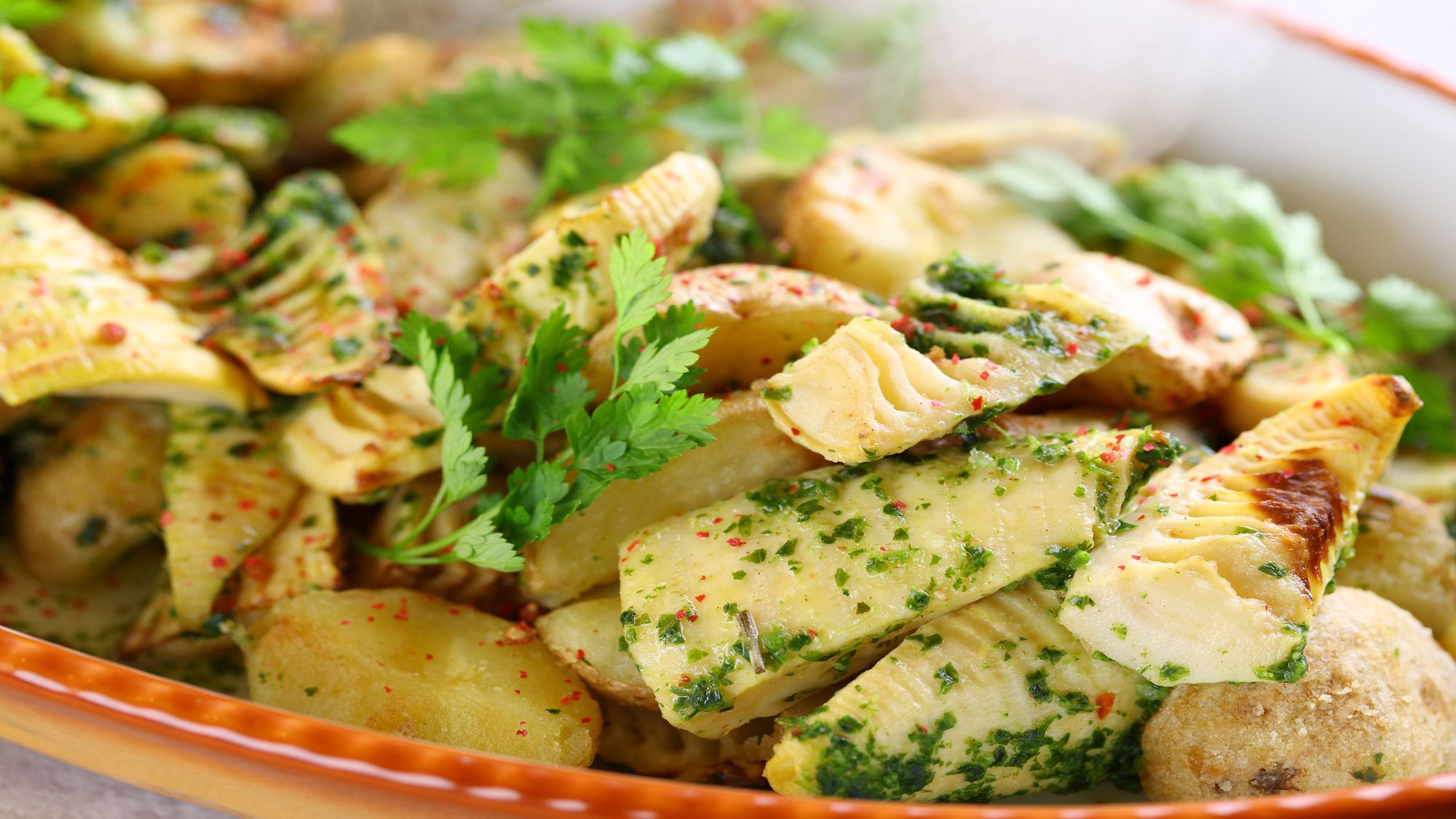 【ビュッフェメニュー】春（2026年3月～2026年5月）筍とジャガイモのジェノバソース