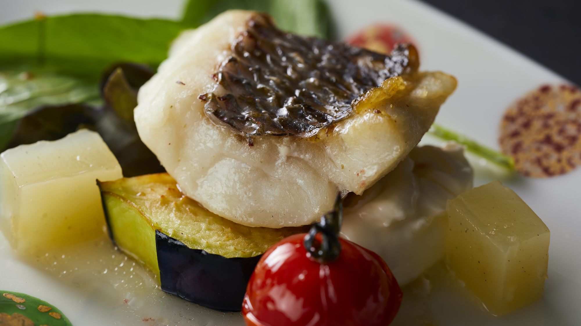 【季節の会席】冬(2025年12月～2026年2月) 焼物 白身魚の山椒レモンソース