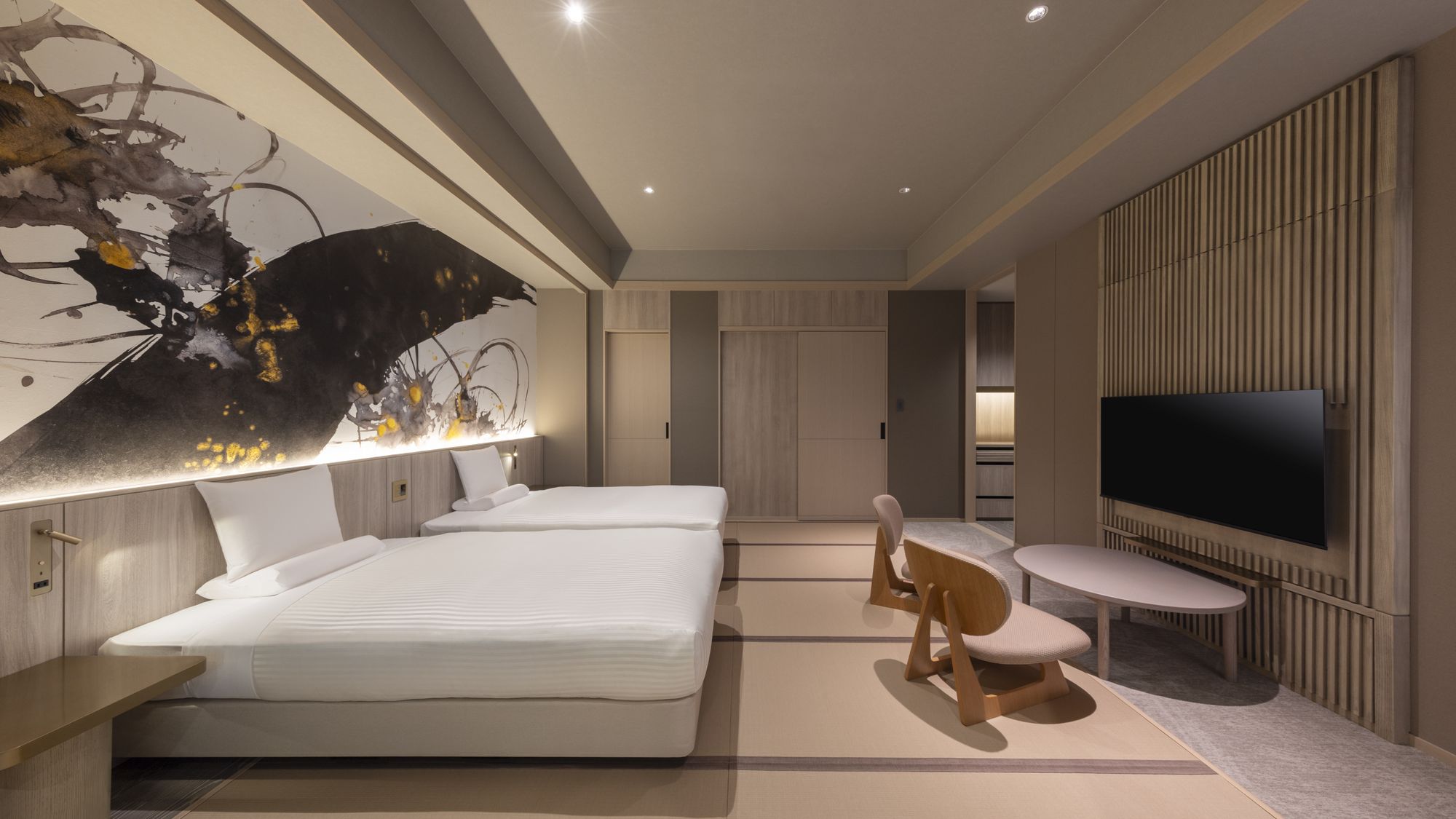 【2025年8月リニューアル】【金泉半露天風呂付】プレミアム和洋室（4名定員) 