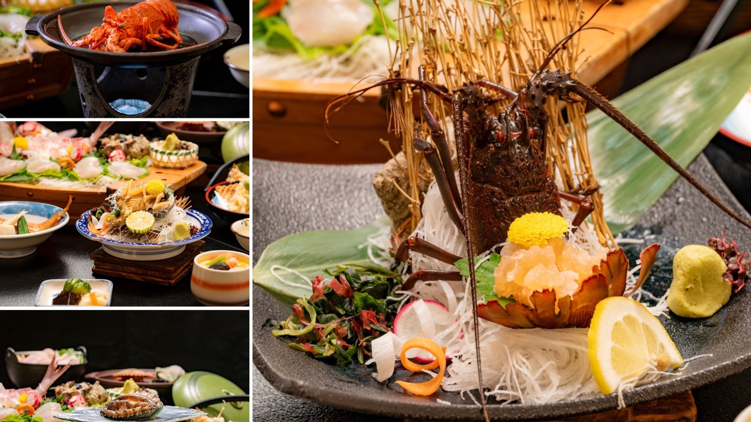 【早割30】最大9，000円OFF！荒波の膳「伊勢海老か鮑から1品チョイス・鯛やひらめ等の舟盛り」